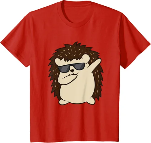 Vista 3 de Dabbing Hedgehog Funny Hedgehog Camiseta S