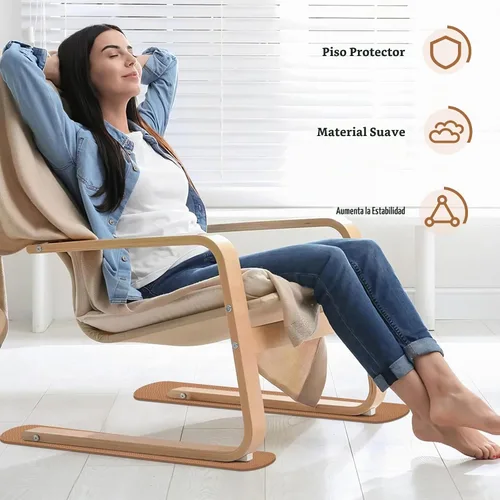 Vista 4 de Paquete de 4 almohadillas antideslizantes para rieles de muebles para reclinables, sofás, sillones. Protectores de suelo de goma para sillas