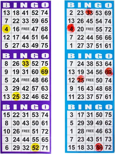 Vista 5 de SEETOOOGAMES Tarjetas de Juego de Papel de Bingo - 3 Tarjetas - 100 Libros de 5 Hojas