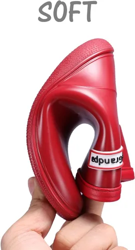 Vista 3 de Botas de lluvia para niños y niñas, botas de lluvia impermeables para bebés y niños con fácil de poner