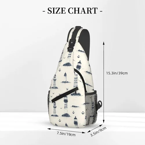 Vista 2 de Small Crossbody Bags for Women Men - Vintage Lighthouse Anchor Print Adjustable Shoulder Bag Fanny Packs Belt Sling Bag Crossbody Purses Backpack