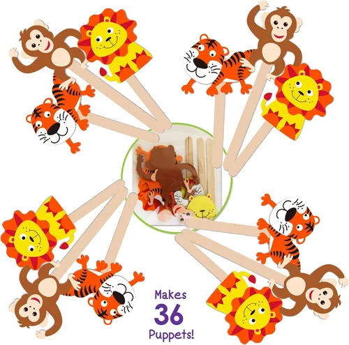 Vista 2 de Zoo Pals - Kits de manualidades de espuma para niños de 4 a 8 años, regalos de fiesta de arte de animales, actividades de artesanía de selva
