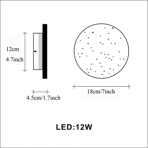 Vista 7 de DUHU Aplique de pared LED redondo, lámpara de pared de cemento gris cableada, lámpara de pared minimalista con diseño de acabado elegante