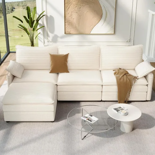 Vista 69 de Vesgantti Sofá modular de 108 pulgadas, cómodo sofá de nube con asiento profundo otomano movible, sofá modular en forma de L, sofás seccionales