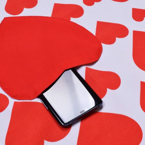 Vista 3 de Love Potato Delantal de cocina de corazones ajustables con bolsillos para mujeres y niñas, rojo