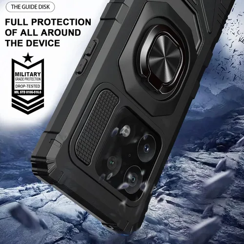 Vista 3 de Ailiber Funda compatible con OnePlus 10 Pro, funda 1+ 10 Pro con protector de pantalla, soporte de anillo para soporte magnético de automóvil