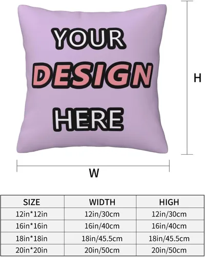 Vista 5 de Customized Pillow for Mother's Day Add Text/Image/Logo Customized Photo Pillowcase for Chair and Couch 16''x16'' Purple