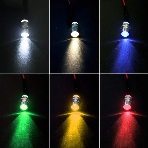 Vista 6 de 18 luces LED indicadoras DC12V para tablero direccional ultra brillante de 0.315 in, bombillas LED piloto lámpara de señal para coche, camioneta
