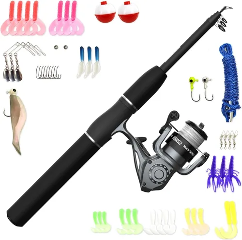 Vista 9 de Zebco Ready Tackle Spinning Reel and Fishing Rod Combo, Includes Tackle Kit