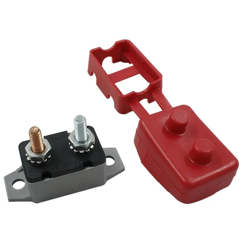 Vista 5 de Bonsicoky Disyuntor de reinicio automático de 15 A 12 V con tapa y perno, interruptor de parada corta para automóvil, barco, RV