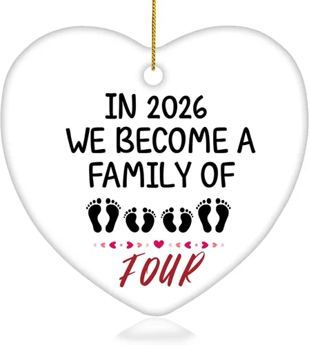 Vista 24 de Adorno de anuncio de embarazo y luego hubo cuatro para abuelos, esposo, familia, abuela, regalos para padres nuevos, regalos para parejas, regalos