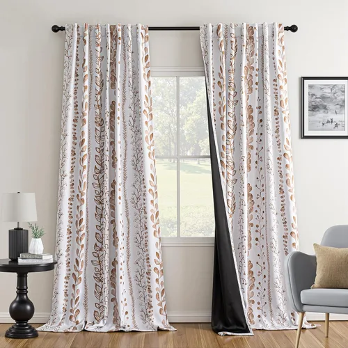 Vista 18 de MEETSKY Cortinas verde salvia de 63 pulgadas de largo, cortinas boho para sala de estar y dormitorio, cortinas semitransparentes de estilo lino