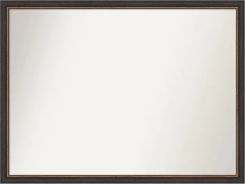 Vista 265 de Amanti Art Espejo de baño negro para sobre el fregadero, 23 x 23 pulgadas, espejo cuadrado negro Ashton, marco de madera tradicional mediano, se