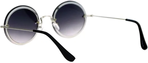 Vista 3 de Ronda Círculo Marco anteojos de sol Womens Full lente trasera Borde Fashion