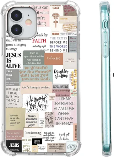 Vista 7 de Funda para Celular con Versículos de la Biblia, Colocación de Citas Cristianas de Jesús, Diseño Collage, Funda Protectora Suave de TPU de Moda