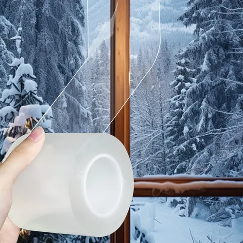 Vista 7 de Cinta selladora transparente, contra condiciones climáticas adversas, cinta adhesiva sin residuos, cinta aislante para puertas, ventanas y espacios