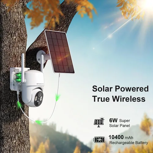 Vista 3 de Cámara de Seguridad Sin WIFI Sin Necesidad de Internet, Cámara de Seguridad Celular 4G LTE Inalámbrica para Exteriores, Cámara de Seguridad Solar