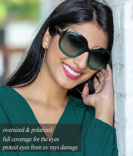 Vista 124 de Joopin Lentes de sol de gran tamaño para mujer, polarizados, grandes, para conducción, protección UV, grandes sombras