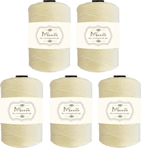 Vista 55 de Cordón de macramé de poliéster de alta calidad de 0.118 in × 218 yardas, 0.118 in, 100% polipropileno, ideal para ganchillo, ganchos de pared
