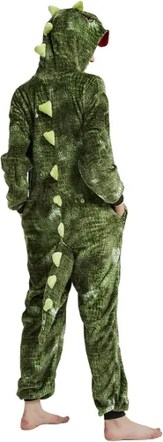 Vista 6 de CASABACO Adult Dinosaur Onesie Costume Outfit Women T-rex Animal Pajama Halloween Unisex YULING