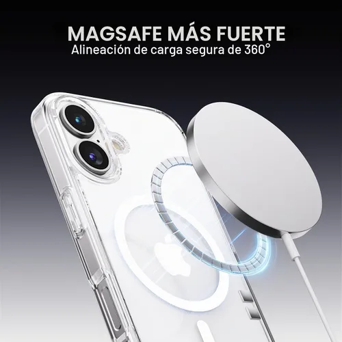 Vista 4 de PAUL B Funda para iPhone 17 2025 (compatible con MagSafe) protección contra caídas de grado militar (probada hasta 13 pies), antiamarilleamiento
