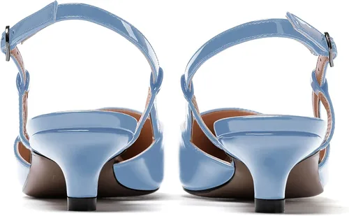 Vista 4 de WAYDERNS Zapatos de tacón bajo con correa de tobillo y puntera puntiaguda para mujer, 1.5 pulgadas