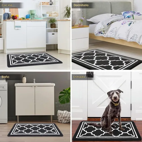 Vista 6 de Buganda Alfombra para Puerta Interior, Tapete Resistente a la Suciedad y Absorbente, Antideslizante, Alfombras de Perfil Bajo para Entrada