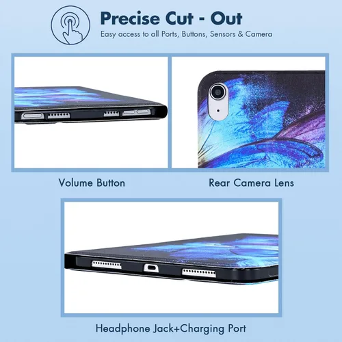 Vista 3 de Dteck Funda delgada para Apple iPad mini de 8.3 pulgadas (A17 Pro), Mini (6ª generación) de 8.3 pulgadas con función de encendido automático