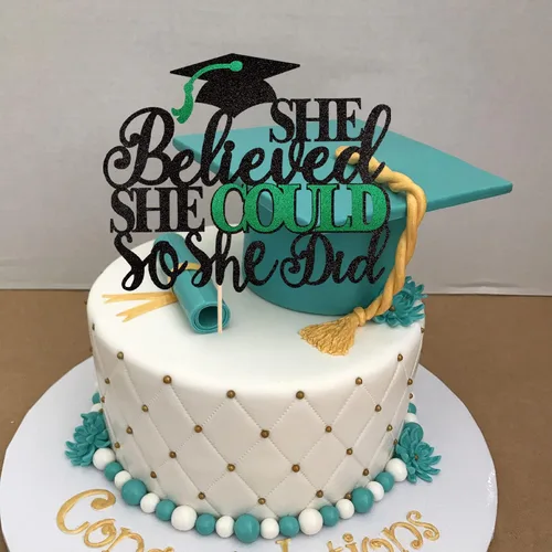 Vista 7 de 1 pieza de decoración para pastel con tapa de graduación con purpurina para la clase de 2026, decoración de pastel de graduación para 2026
