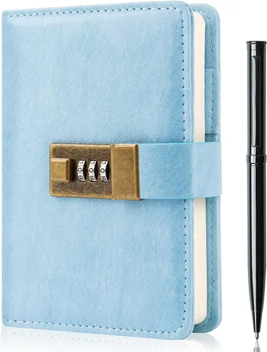 Vista 15 de WEMATE Diario con Cerradura, Diario con Cerradura, Cuaderno de Contraseña, Bolígrafo y Caja de Regalo - Perfecto para Hombres y Mujeres - 4.3X Negro
