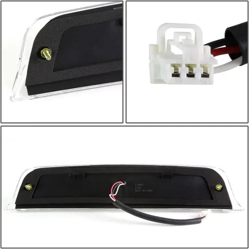 Vista 4 de DNA MOTORING Tercera luz LED de freno con lente ahumada de carcasa negra, lámpara de freno de montaje alto de tercera cola, compatible con Nissan