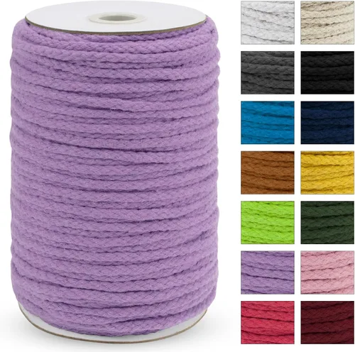 Vista 21 de JeogYong Cuerda trenzada de macramé de 0.197 in x 295 pies, cuerda de algodón trenzada natural de 8 hebras, cuerda de macramé de colores para colgar
