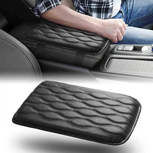 Vista 8 de WINKA Almohadilla de consola central para automóvil, protector de caja de asiento para reposabrazos de automóvil, cojín de codo relajante (beige)