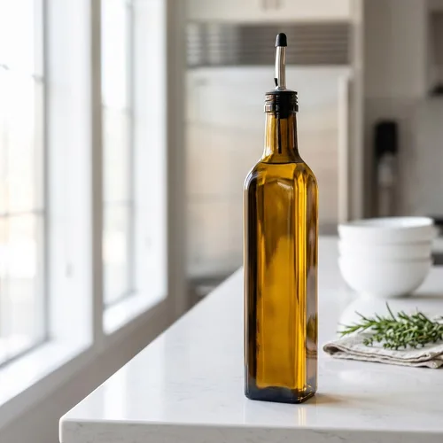 Vista 3 de Restaurantware-Chef 101 Dispensador de aceite de oliva de 16.9 onzas, 1 botella dispensadora de aceite de cocina, con vertedor de acero inoxidable