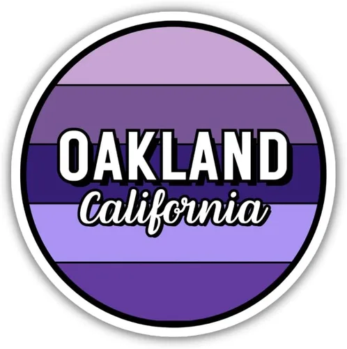 Vista 6 de Oakland California Travel Sticker, 2.5" Multiple Colors, Laptop Water Bottle Planner Journal, Collectible Places I've Been, Luggage Decal (Earth)