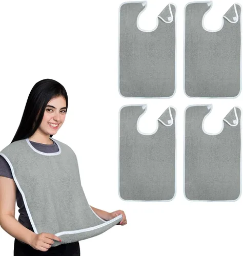 Vista 10 de Avalon Towels Adult Bibs for Women 100% Cotton Bib for Adults for Eating - Terry Cloth Adult Bibs for Men Clothing Protectors