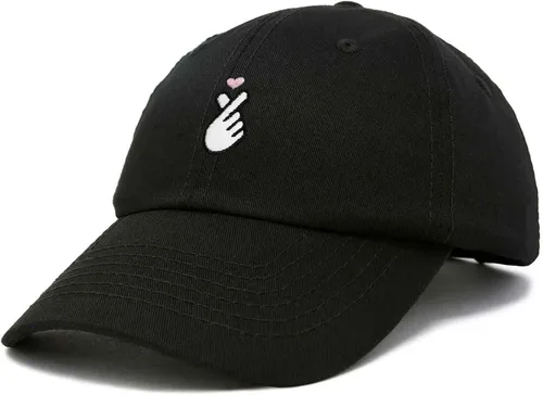 Vista 5 de Kpop coreano Love Snap Finger Hand Heart Hat Son Hatu Gorra de béisbol bordada para mujer