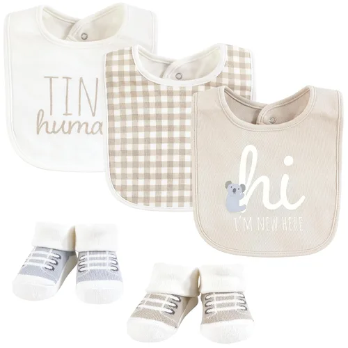 Vista 11 de Hudson Baby Conjunto de babero y calcetines unisex de algodón para bebé, Tamaño único Chica Calabaza