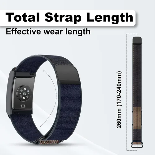 Vista 3 de DADO Correa de repuesto de nailon, compatible con la correa Amazfit Helio, ajustable, transpirable, pulsera deportiva para rastreador de fitness