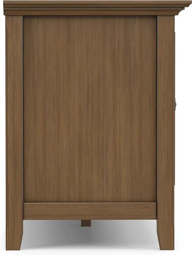Vista 11 de SIMPLIHOME Amherst - Soporte de TV de transición de madera maciza de 72 pulgadas de ancho, estilo rústico marrón envejecido, para televisores