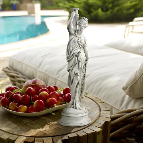 Vista 3 de Design Toscano Dione the Divine Greek Water Woman - Estatua de jardín para interiores y exteriores, tamaño mediano, 22 pulgadas de alto, resina