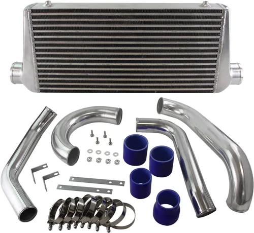 Vista 12 de Kit de tubos intercooler para Toyota Supra MK4 2JZ-GTE JZA80 2JZGTE Motor Twin Turbo 3.0L MKIV 1993-1998 (tubo plateado-negro)