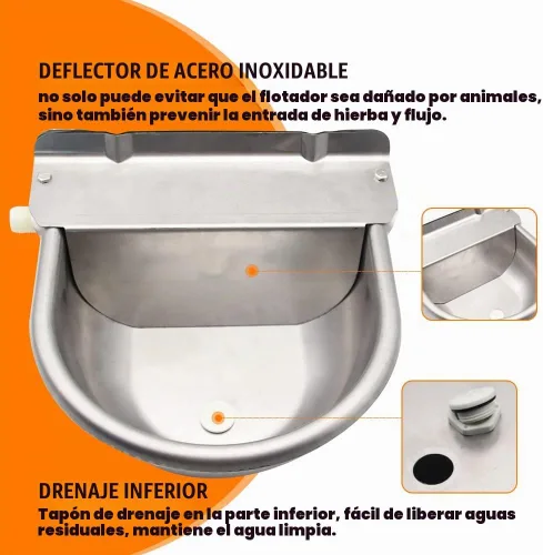 Vista 6 de Pollo automático de la cabra del perro de la válvula de flotador del cuenco del agua del ganado auto llenando