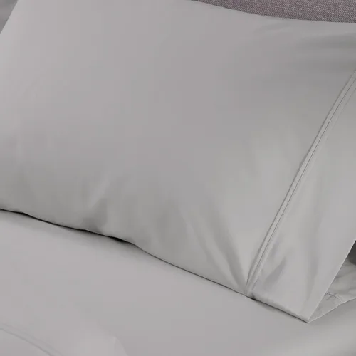 Vista 6 de Bedgear King Basic Bedding Essentials - Juego de sábanas ligeras, impermeables y transpirables, lavables, resistentes a las manchas, color gris claro