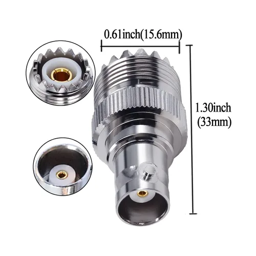 Vista 4 de TUOLNK Adaptador coaxial RF BNC a UHF PL259 SO239 a conector de toma BNC hembra para cable de extensión 2 piezas