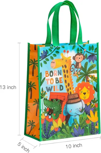 Vista 5 de Loveinside Bolsas de regalo medianas recicladas con asas, bolsa de regalo reutilizable para fiestas de cumpleaños para niños, bolsa de compras – 10