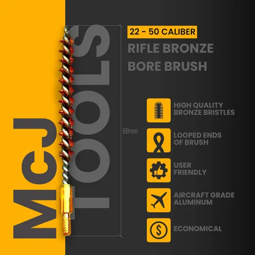 Vista 4 de Cepillos de Ánima de Bronce - Cepillos de Ánima de Calidad Premium para Limpieza y Mantenimiento de Pistolas y Rifles