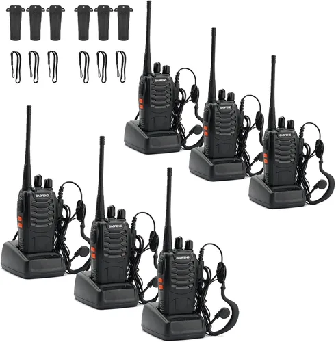 Vista 12 de BAOFENG BF-888S Walkie Talkies para adultos de largo alcance profesional de mano de 16 canales de radio bidireccional con auriculares, batería