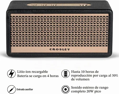 Vista 2 de Crosley CR3113A-BK Montero - Altavoz Bluetooth portátil pequeño