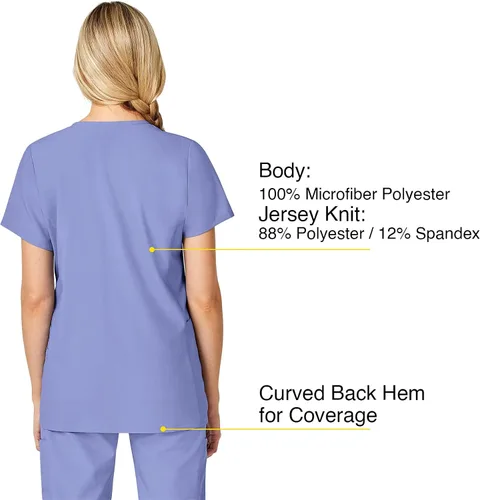 Vista 4 de WonderWink Camiseta de maternidad con cuello en V para mujer